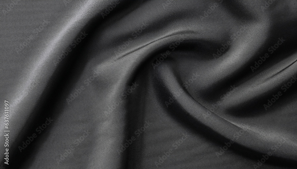 Black cloth texture background. Dark abstract fabric for wallpaper or graphic design. Close up smooth silk that looks simple and elegant in vintage style. The surface has a beautiful wavy pattern. Black cloth texture background. Dark abstract fabric for wallpaper or graphic design. Close up smooth silk that looks simple and elegant in vintage style. The surface has a beautiful wavy pattern.