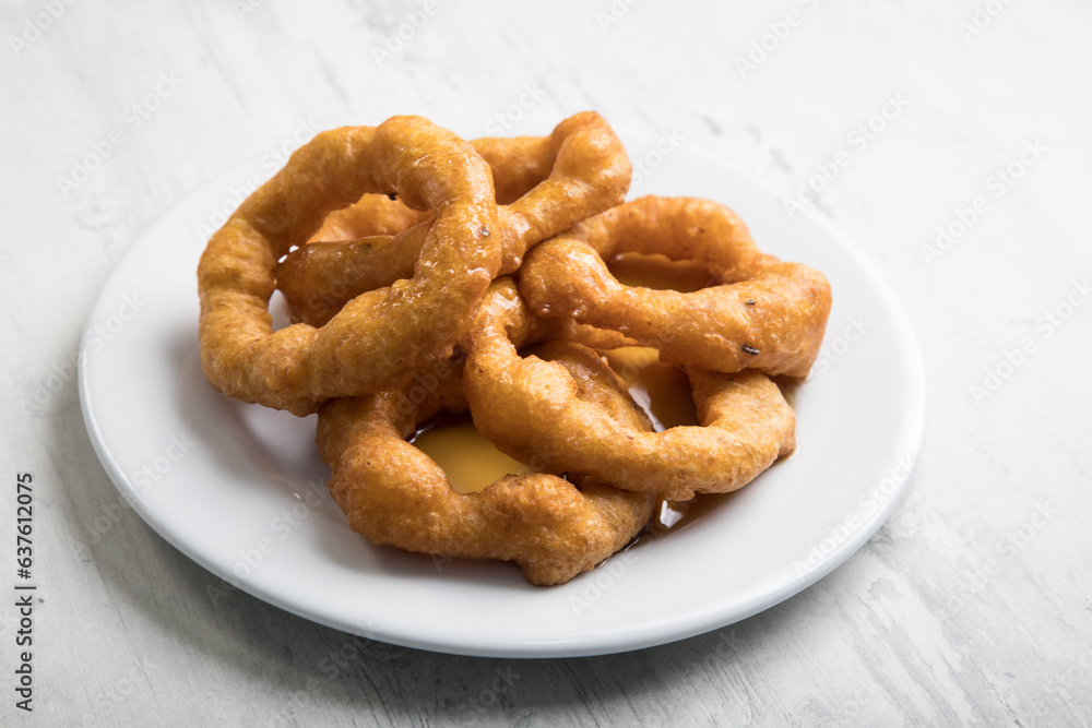 PIcarones deep fried peruvian peru doughnuts fried round food dough PIcarones deep fried peruvian peru doughnuts fried round food dough