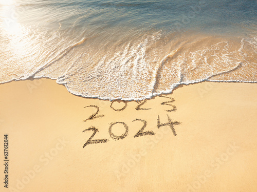 New year 2024 celebration on the beach
