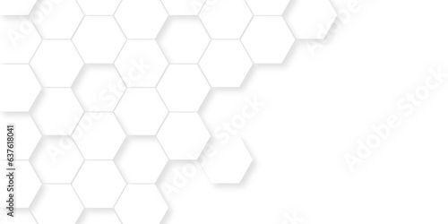 White Hexagonal Background. Luxury White Pattern. Vector Illustration. 3D Futuristic abstract honeycomb mosaic white background. geometric mesh cell texture. 