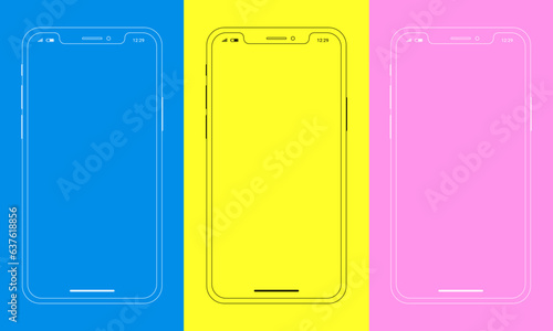 Vector de celular. Movil vectorial. Fondo de pantalla. Interfaz de celular.