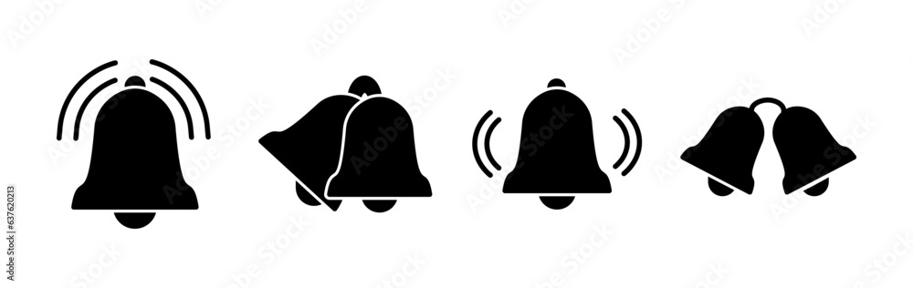 Fototapeta premium Bell Icon vector in trendy flat style isolated. Notification symbol web site design