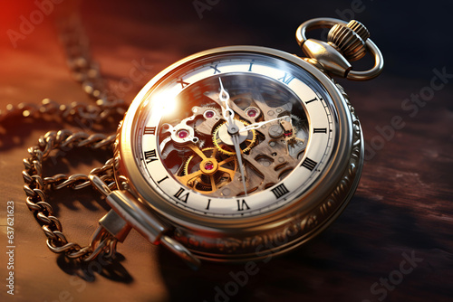 old pocket Stopwatch. 3d render. Time is money. don't waste time. 