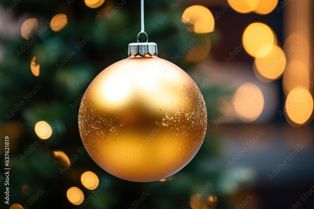 golden christmas ball on christmas tree background and bokeh golden christmas ball on christmas tree background and bokeh