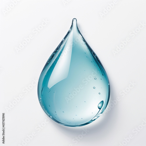 Natural water drop on white background.