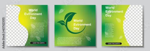 world environment social media post template