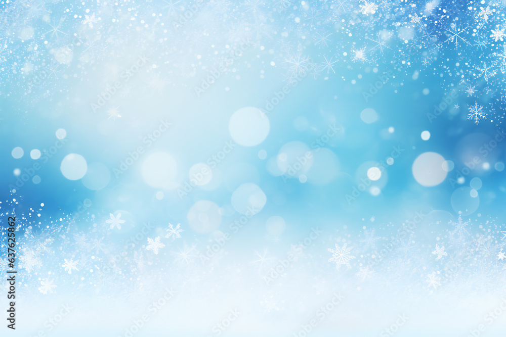 Experience the magic of snowflakes in a mesmerizing bokeh cold background, creating a snow-blinding atmosphere of wonder