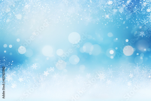 Experience the magic of snowflakes in a mesmerizing bokeh cold background, creating a snow-blinding atmosphere of wonder