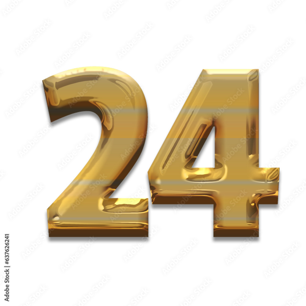 Number 24 gold luxury, use birthday,age,anniversary Number 24 gold luxury, use birthday,age,anniversary