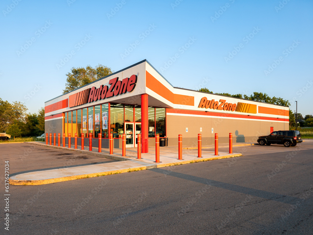 Yorkville, New York Aug 9, 2023 Landscape Evening View of AutoZone