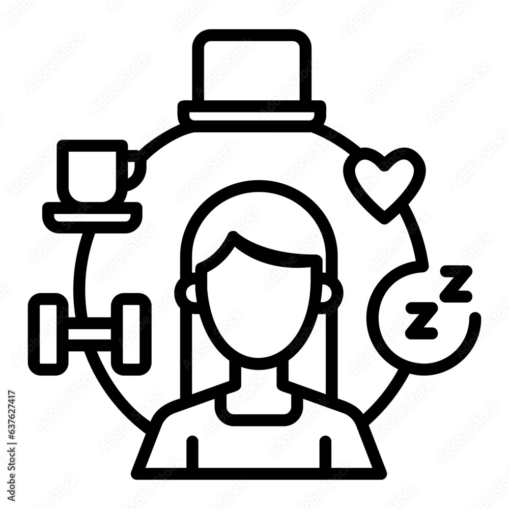daily routine outline icon daily routine outline icon