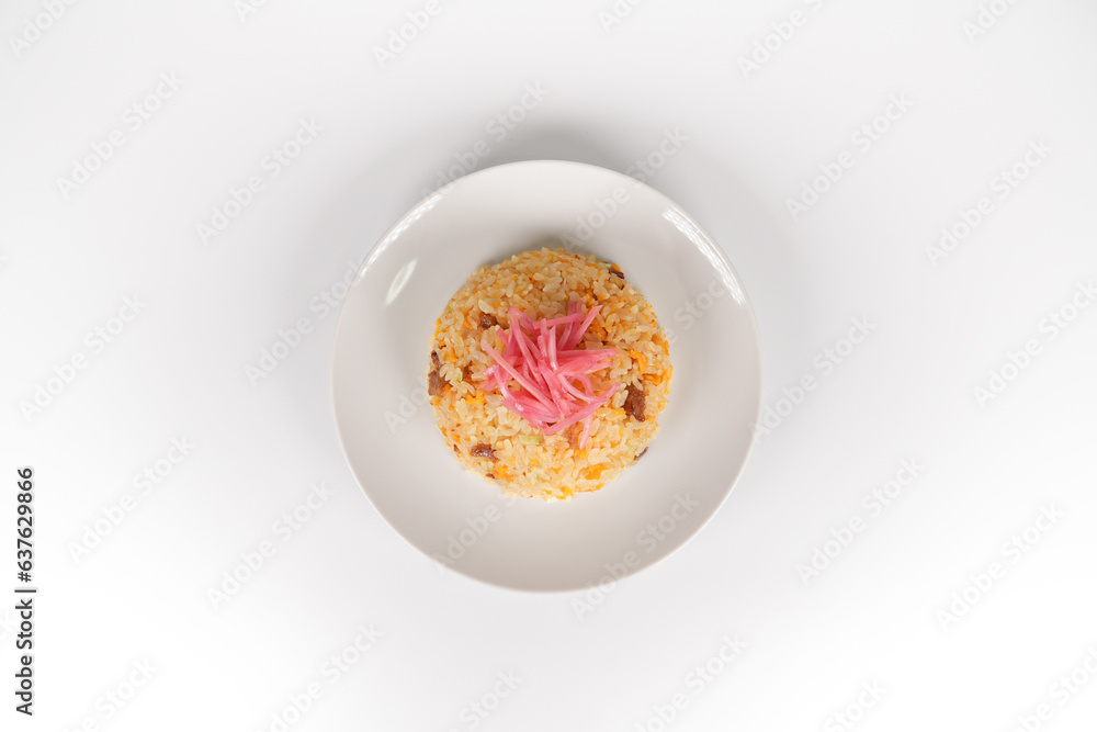 紅しょうがを乗せた炒飯 紅しょうがを乗せた炒飯