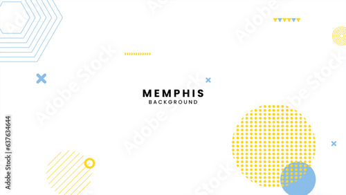 minimal and decorative geometric shapes banner background with memphis elements