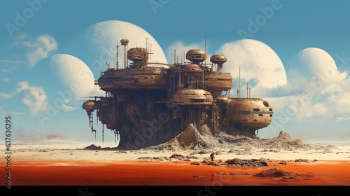Fantasy alien planet. 3D illustration. 3D CG. High resolution.