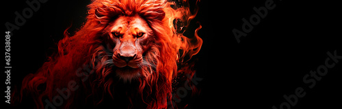 Lion  Regal Representation  Blood-Red Lion of Judah Depicting Kingship and Christian Faith in Vibrant Imagery.