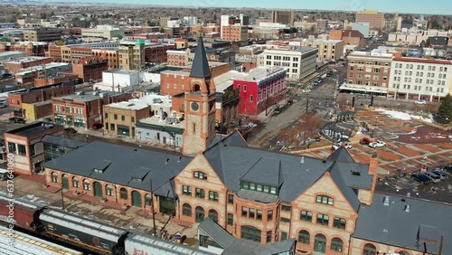 2023 - Excellent aerial view circling the Cheyenne Depot in Cheyenne, Wyoming. photo