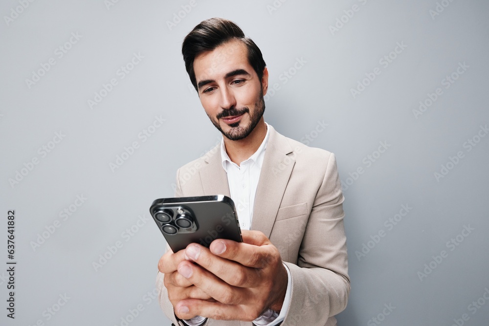 man hold cell phone call smile happy smartphone business suit portrait man hold cell phone call smile happy smartphone business suit portrait