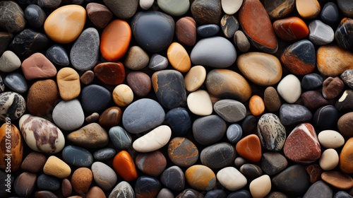 Texture of stones. Pebbles on a beach.