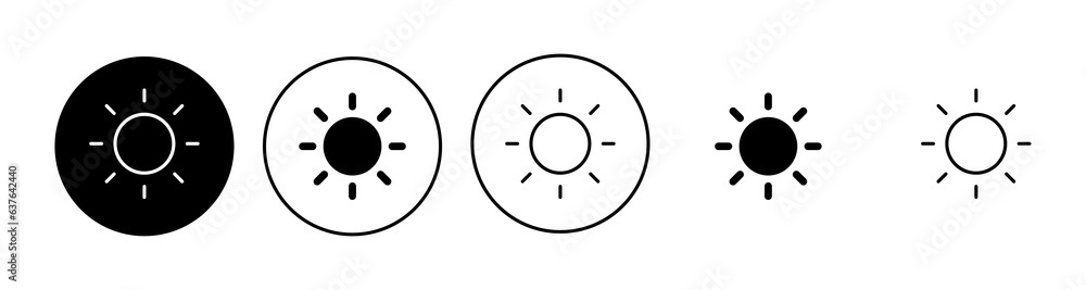 Sun icon set. Brightness Icon vector Sun icon set. Brightness Icon vector