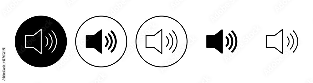 Speaker icon set. volume icon vector. loudspeaker icon vector. sound symbol Speaker icon set. volume icon vector. loudspeaker icon vector. sound symbol
