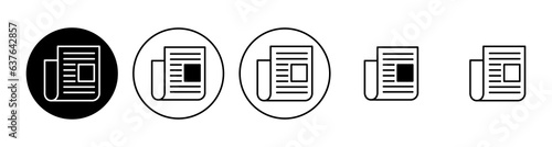 Newspaper icon set. news paper vector sign