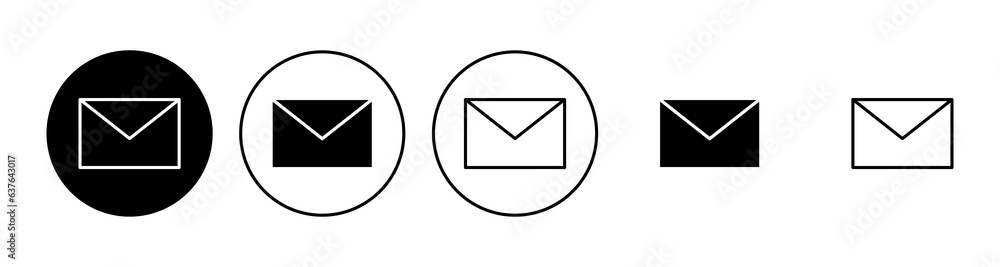 Mail icon set. email icon vector. E-mail icon. Envelope illustration
