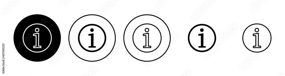 Info sign icon set. about us icon vector. Faq icon Info sign icon set. about us icon vector. Faq icon