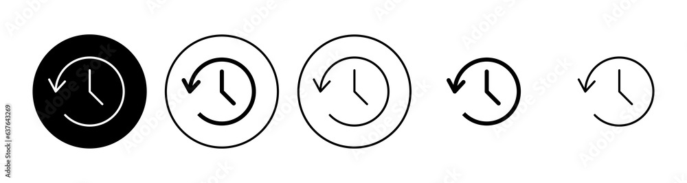 History icon set. recent event history History icon set. recent event history