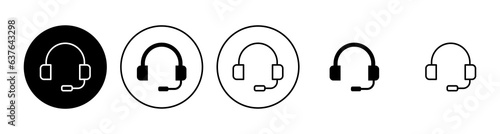 Headphone icon set. Headvector icon symbols