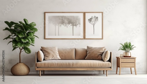 Modern Simple Cozy Frame Living Room Interior
