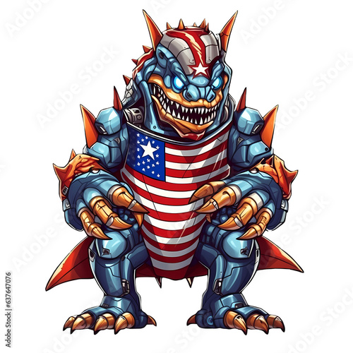 Godzilla Robot American Style Clipart Illustration