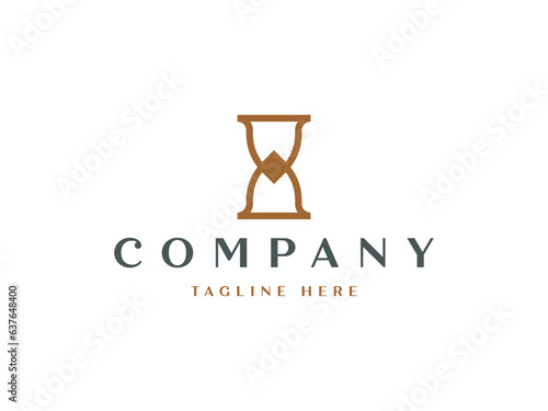 Minimalist hourglass logo design