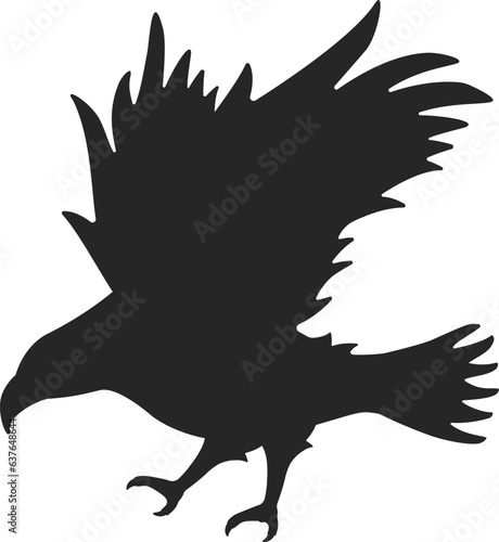 鷹のシルエットのイラスト © R-DESIGN