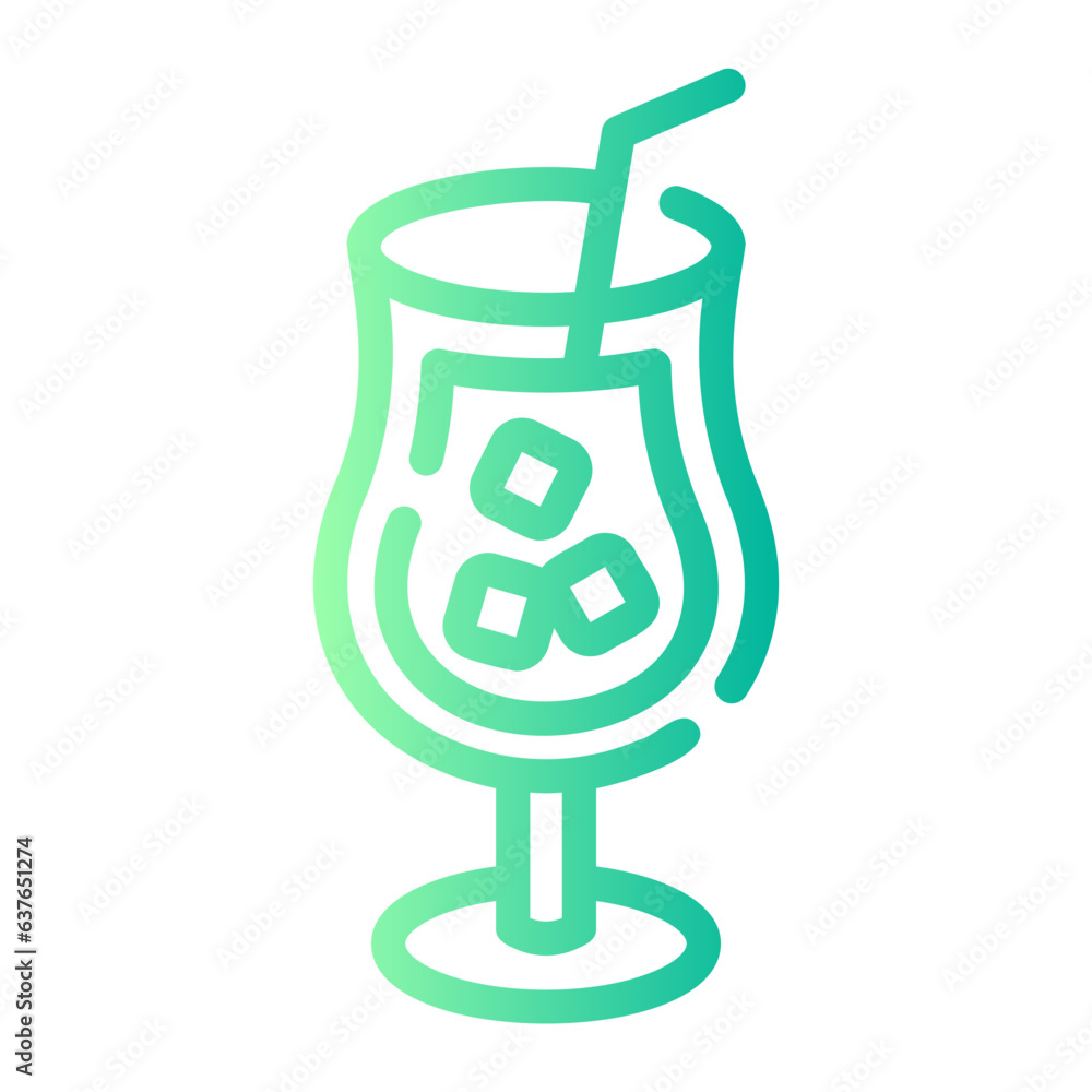 ice coffee Line Gradient Icon