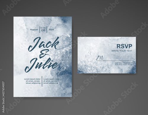 Wedding invitation with abstract watercolor background