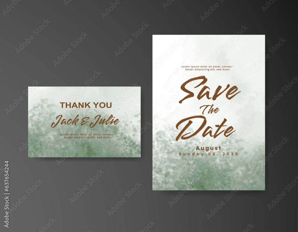 Wedding invitation with abstract watercolor background Wedding invitation with abstract watercolor background