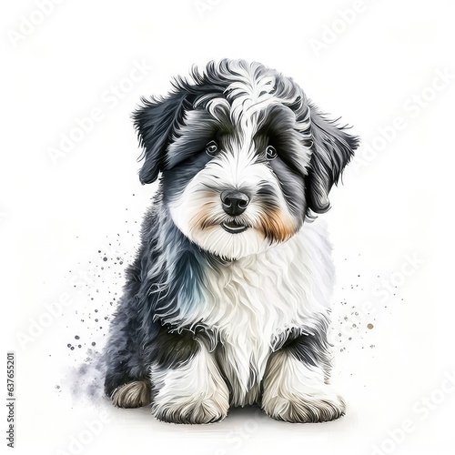 black and white puppy