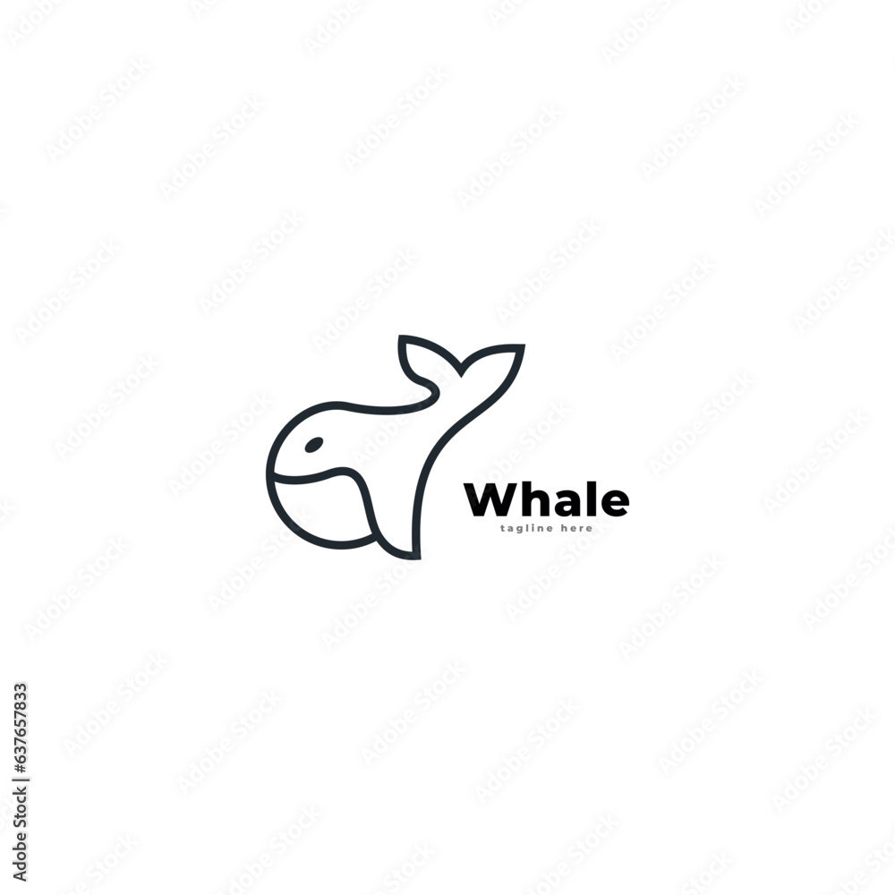 Obraz premium whale logo icon vector template.