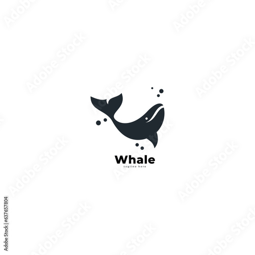  whale logo icon vector template.