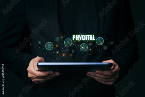 Phygital marketing involves merging tangible physical and the digital physical and digital experiences. photo