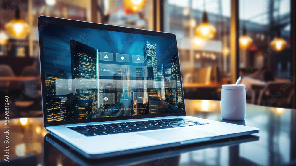 Business use laptop, AI generated Image Business use laptop, AI generated Image