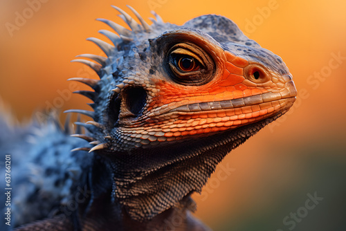 A agama portrait, wildlife photography © Ployker