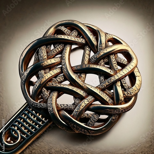 Celtic knotwork hairpin with intricate pattern
