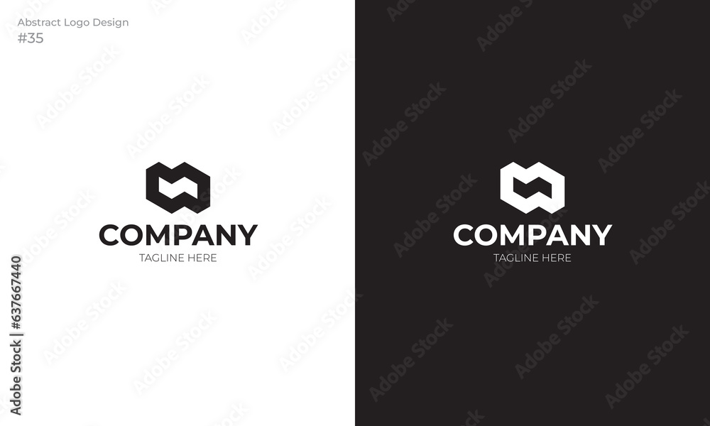 Simple Abstract logo design, unique logo, black and white logo, premium modern elegant luxury logo, abstract logo vector