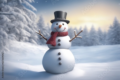 snowman with hat and scarf © drimerz