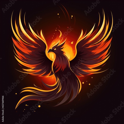 Phoenix mascot illustration, AI generated Image