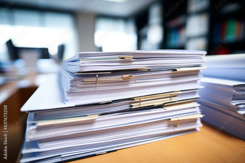 Stacking of office working. Generated ai Stacking of office working. Generated ai