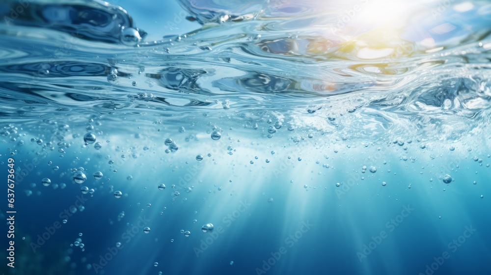 Summer Time Under Sea Ocean In Clean And Clear Water With Ray Of Summer time under sea ocean in clean and clear water with ray of
