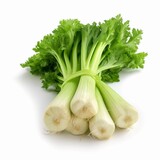 Generative AI : Fresh Celery vegetable with water droplets isolated on white background with clipping path