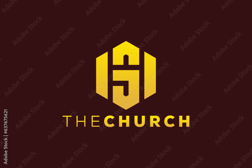 Trendy and Professional letter S church sign Christian and peaceful vector logo design template